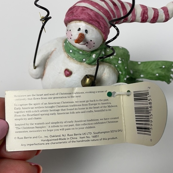 Christmas Sampler Snowman by Russ Tags Attached - Picture 11 of 12